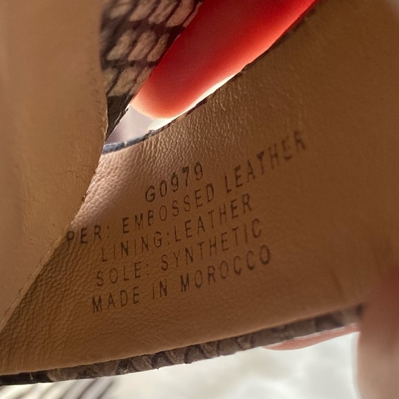 J. Crew Snakeskin Leather Slide Heeled Sandals - Picture 12 of 13